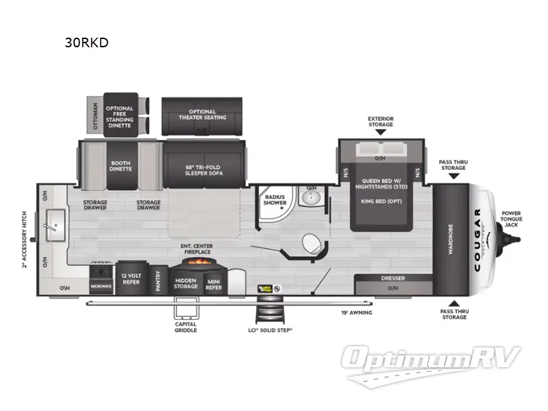 2024 Keystone Cougar Half-Ton 30RKD RV Floorplan Photo