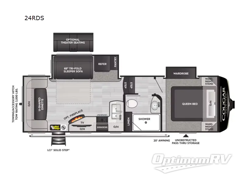 2023 Keystone Cougar Half-Ton 24RDS Floorplan Photo
