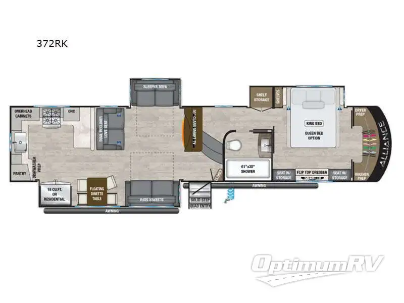 2022 Alliance Paradigm 372RK Floorplan Photo
