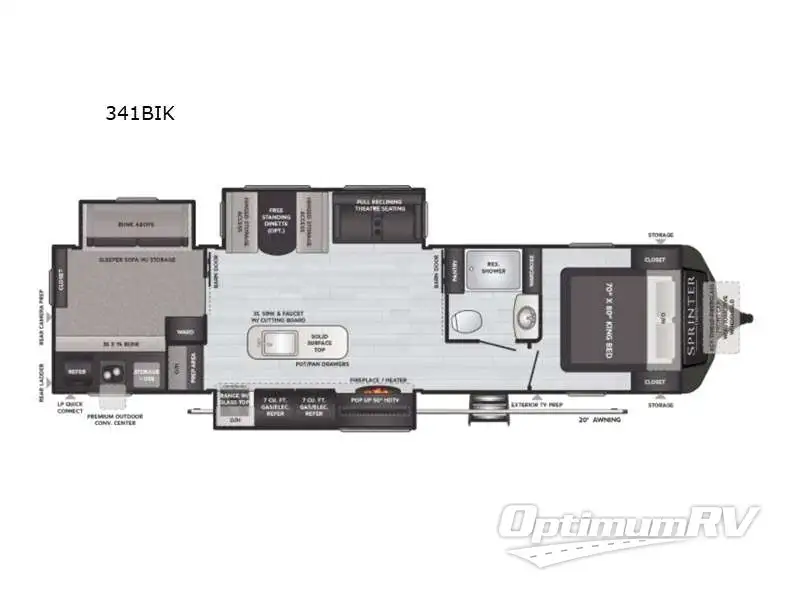 2021 Keystone Sprinter Limited 341BIK Floorplan Photo