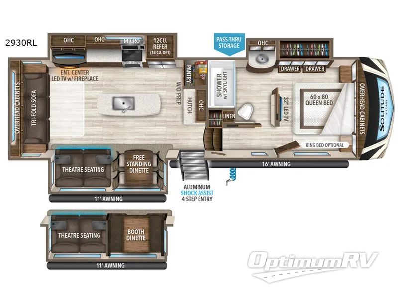 2019 Grand Design Solitude S-Class 2930RL Floorplan Photo