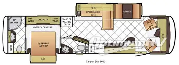 2015 Newmar Canyon Star 3610 RV Floorplan Photo