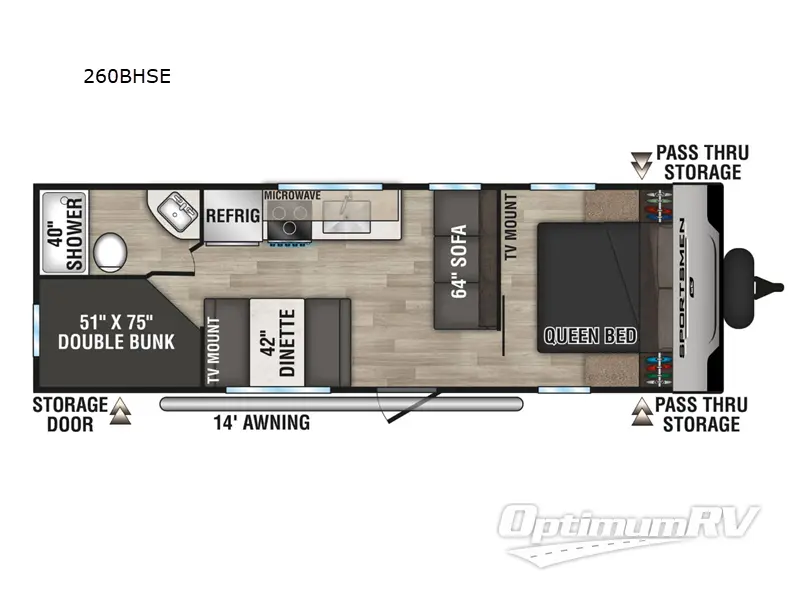 2024 KZ Sportsmen SE 260BHSE RV Floorplan Photo