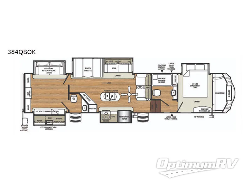 2018 Forest River Sierra 384QBOK RV Floorplan Photo