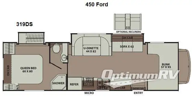 2015 Coachmen Leprechaun 319DS Ford 450 RV Floorplan Photo