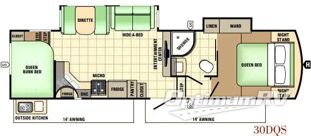 2017 Starcraft Solstice Super Lite 30DQS RV Floorplan Photo