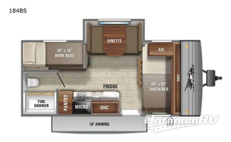 2021 Jayco Jay Flight SLX 7 184BS Floorplan Photo