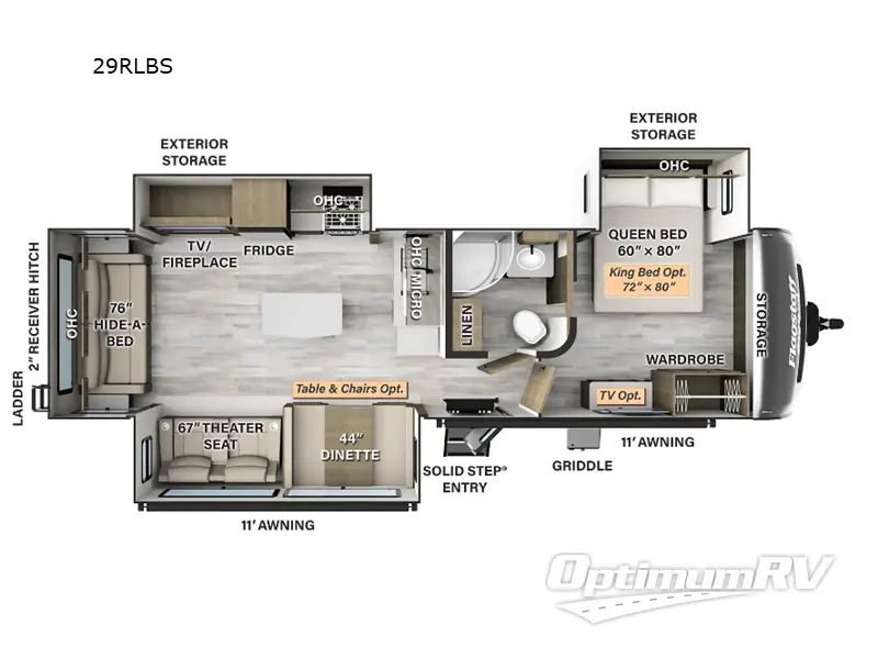 2024 Forest River Flagstaff Super Lite 29RLBS Floorplan Photo