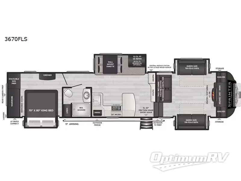 2023 Keystone Sprinter Limited 3670FLS RV Floorplan Photo