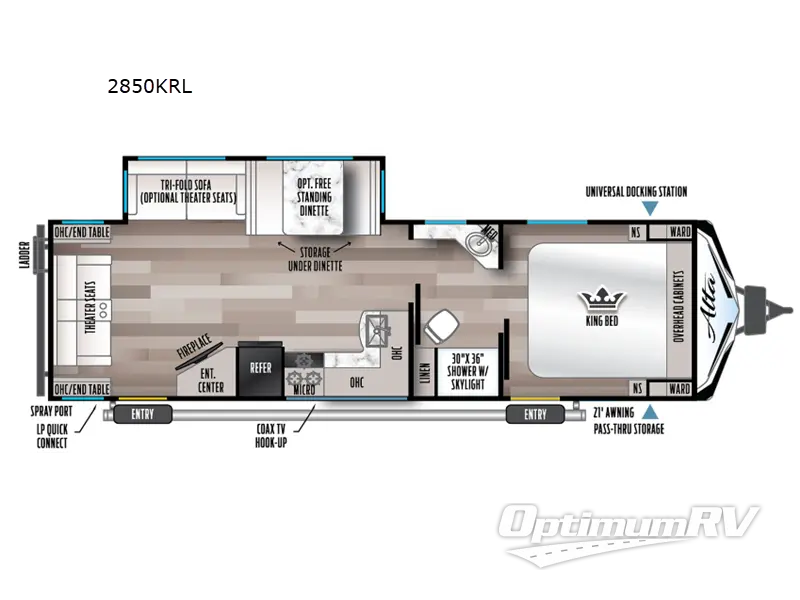 2022 East To West Alta 2850KRL RV Floorplan Photo