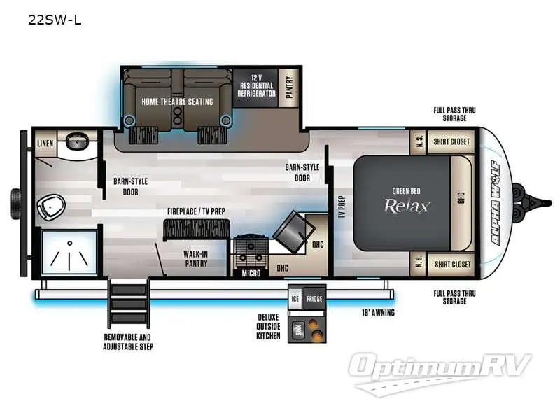 2021 Forest River Cherokee Alpha Wolf 22SWL RV Floorplan Photo