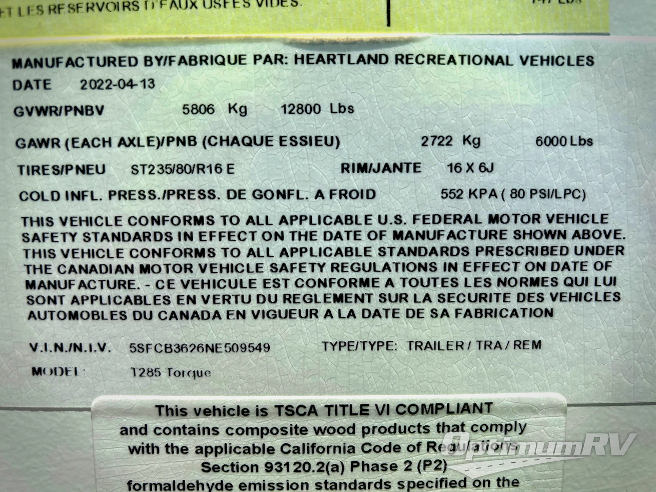 2022 Heartland Torque TQ T285 Photo 15