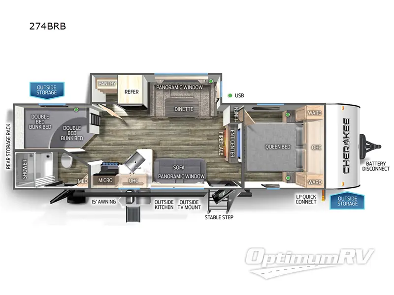2023 Forest River Cherokee 274BRB RV Floorplan Photo
