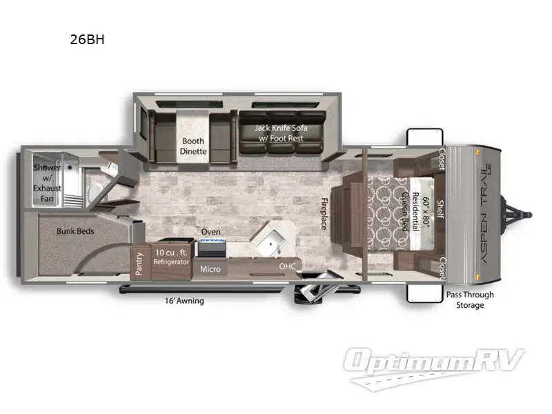 2026 Dutchmen Aspen Trail LE 26BH RV Floorplan Photo