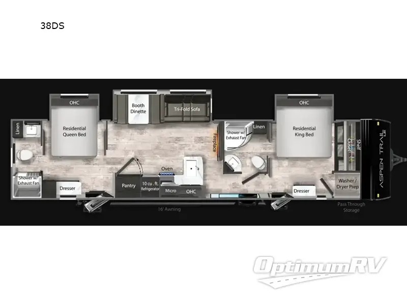 2026 Dutchmen Aspen Trail 38DS RV Floorplan Photo