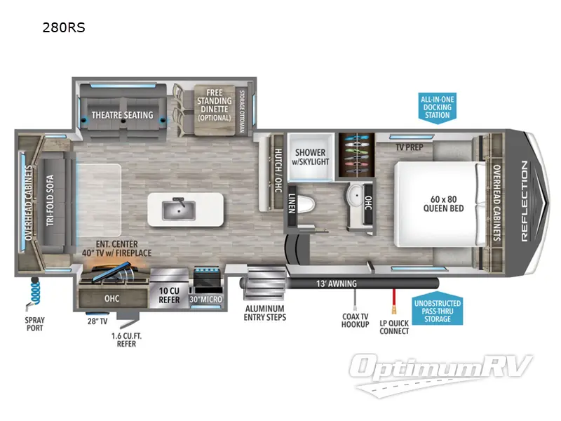 2023 Grand Design Reflection 150 Series 280RS Floorplan Photo