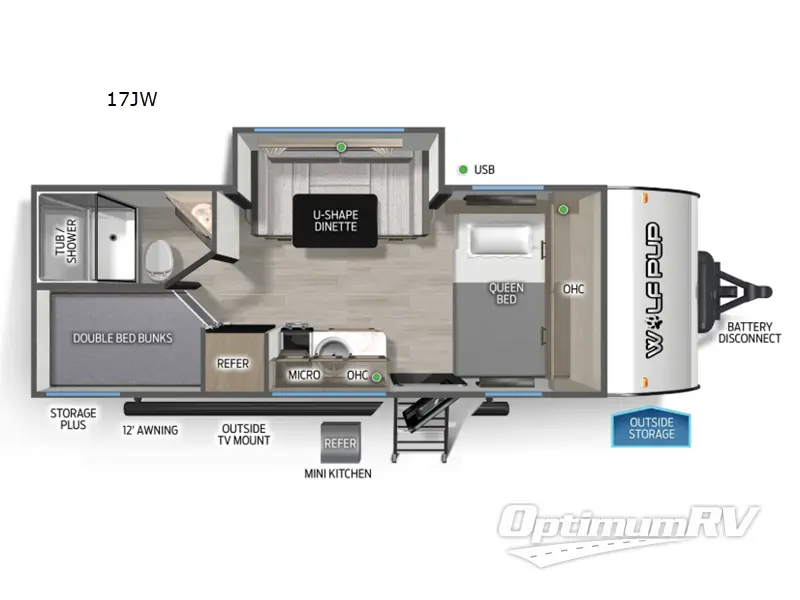 2026 Forest River Cherokee Wolf Pup 17JW RV Floorplan Photo