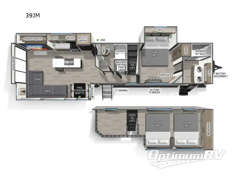 2026 Forest River Cherokee Timberwolf 39JM Floorplan Photo