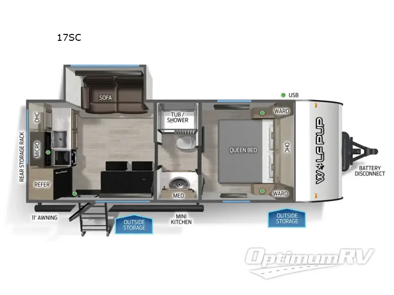 2026 Forest River Cherokee Wolf Pup 17SC RV Floorplan Photo