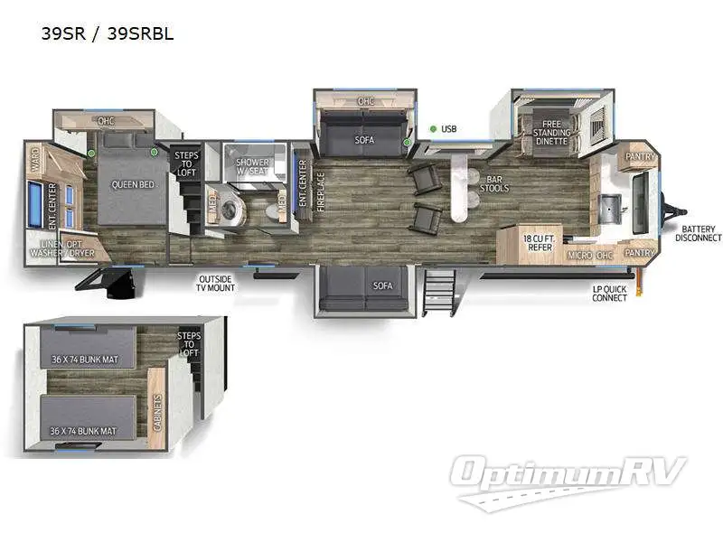 2023 Forest River Timberwolf 39SR RV Floorplan Photo