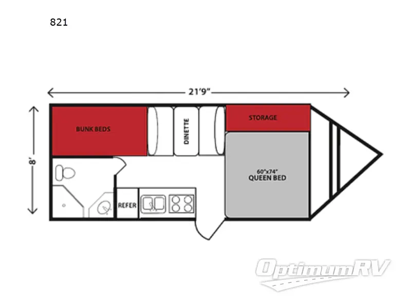 2022 Old School Trailers Old School Trailers 821 RV Floorplan Photo