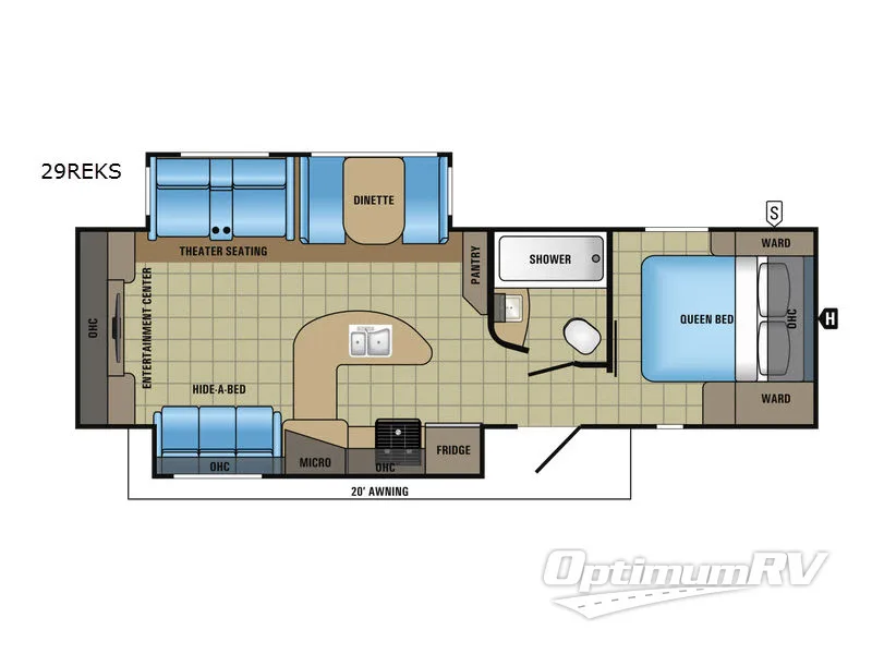 2017 Jayco White Hawk 29REKS RV Floorplan Photo