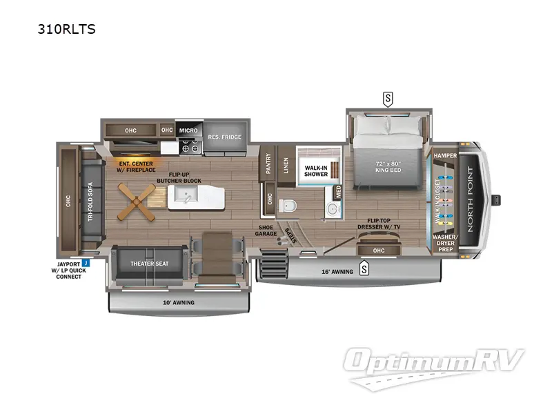 2023 Jayco North Point 310RLTS RV Floorplan Photo