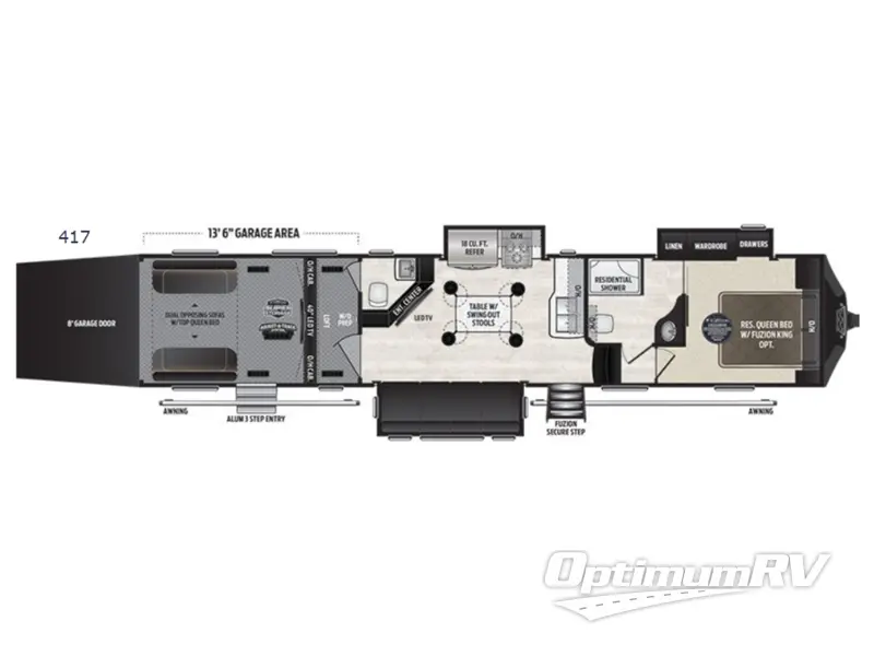 2018 Keystone Fuzion 417 Floorplan Photo