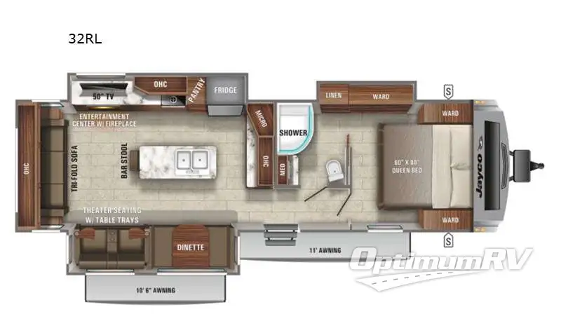 2021 Jayco White Hawk 32RL RV Floorplan Photo
