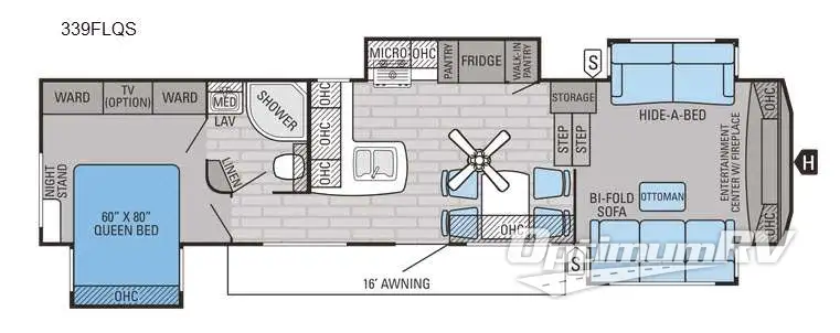2016 Jayco Eagle 339FLQS RV Floorplan Photo