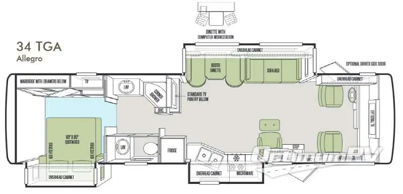 2014 Tiffin Allegro 34 TGA RV Floorplan Photo