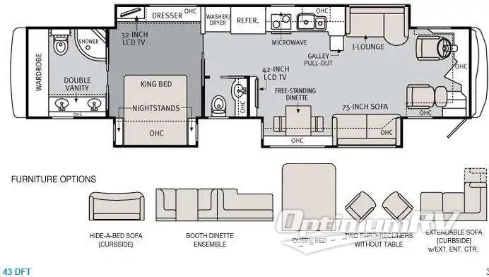 2013 Holiday Rambler Endeavor 43DFT RV Floorplan Photo