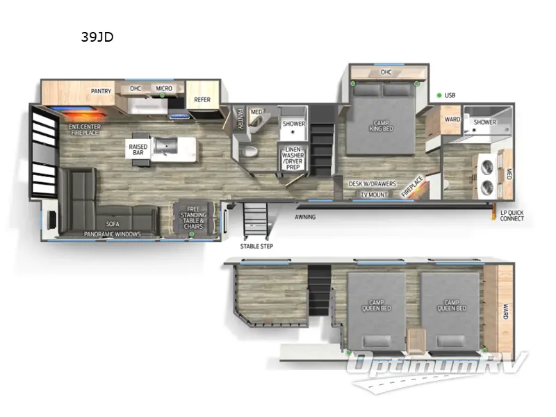 2025 Forest River Campsite Reserve 39JD RV Floorplan Photo