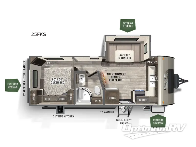 2022 Forest River Flagstaff Micro Lite 25FKS RV Floorplan Photo