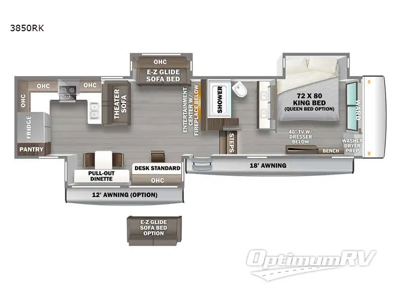 2022 Forest River RiverStone Reserve Series 3850RK RV Floorplan Photo