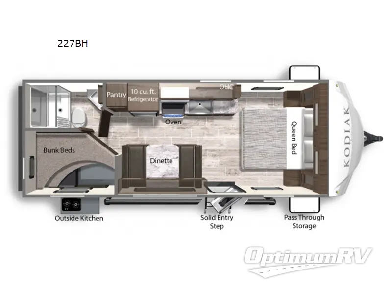 2022 Dutchmen Kodiak Ultra-Lite 227BH RV Floorplan Photo