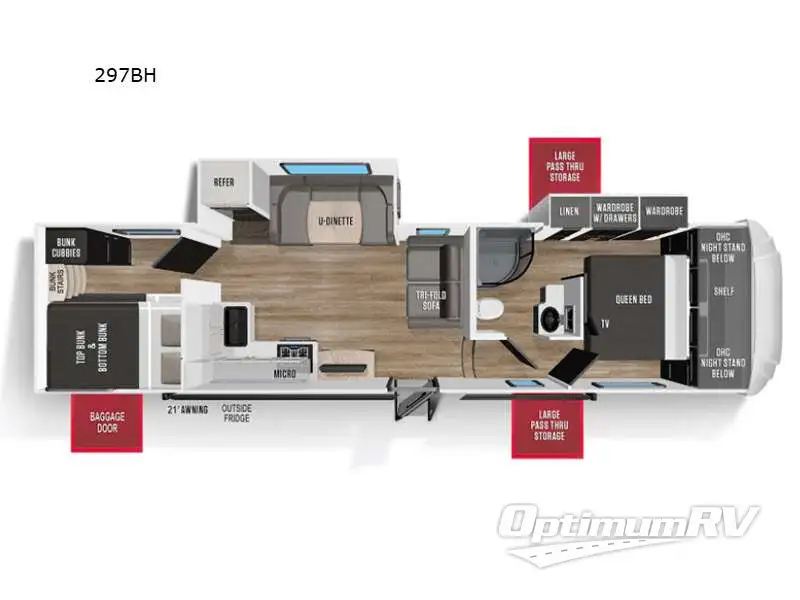 2021 Forest River Wildcat 297BH RV Floorplan Photo