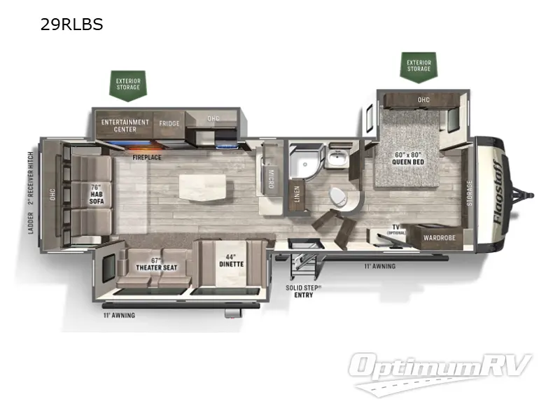 2022 Forest River Flagstaff Super Lite 29RLBS Floorplan Photo