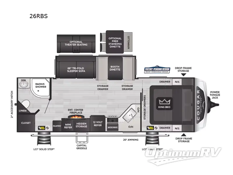 2024 Keystone Cougar Half-Ton 26RBS RV Floorplan Photo