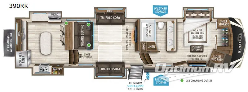2020 Grand Design Solitude 390RK RV Floorplan Photo