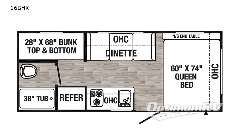 2020 Palomino Puma Ultra Lite 16BHX RV Floorplan Photo