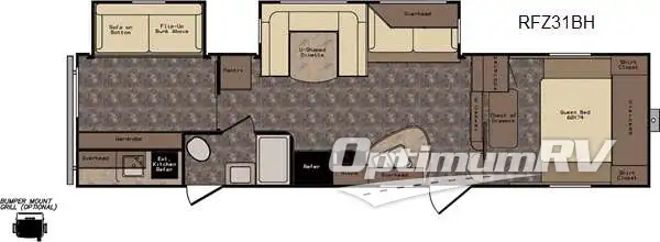2017 CrossRoads ReZerve RFZ31BH RV Floorplan Photo