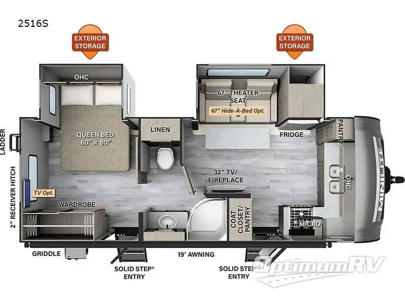 2024 Forest River Rockwood Mini Lite 2516S RV Floorplan Photo