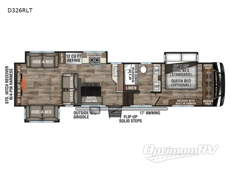 2021 KZ Durango D326RLT Floorplan Photo