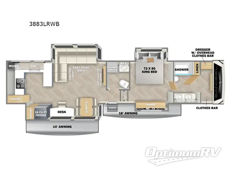 2025 Prime Time Sanibel 3883LRWB Floorplan Photo