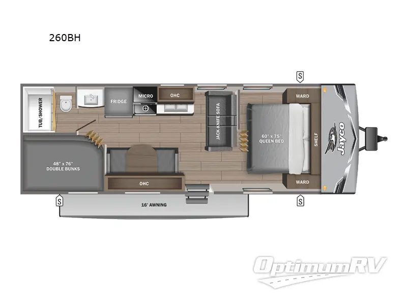 2025 Jayco Jay Flight SLX 260BH RV Floorplan Photo