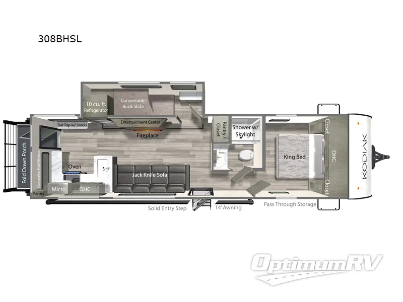 2025 Dutchmen Kodiak 308BHSL RV Floorplan Photo