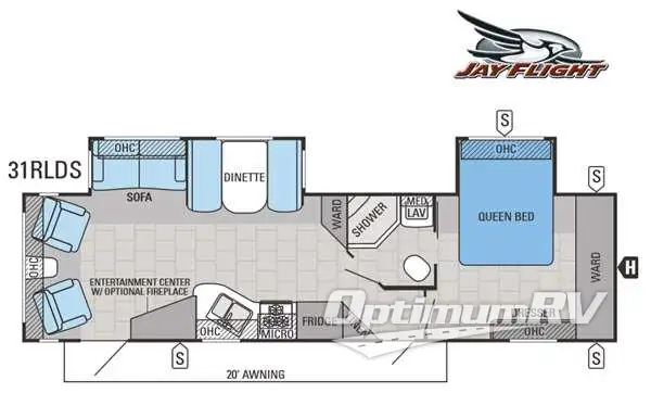 2015 Jayco Jay Flight 31RLDS RV Floorplan Photo