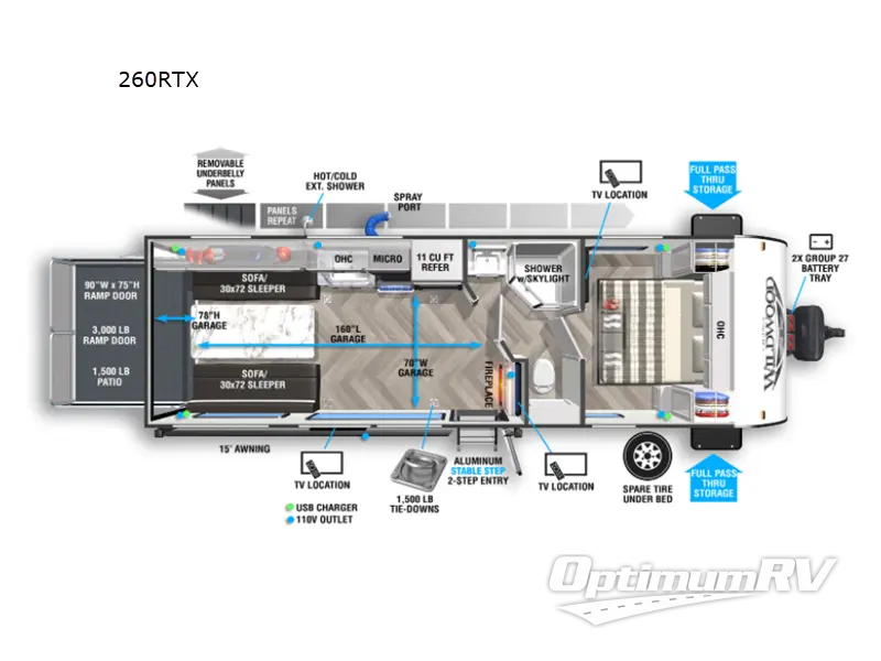 2022 Forest River Wildwood FSX 260RTX RV Floorplan Photo