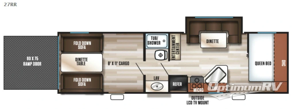 2017 Forest River Cherokee Grey Wolf 27RR RV Floorplan Photo